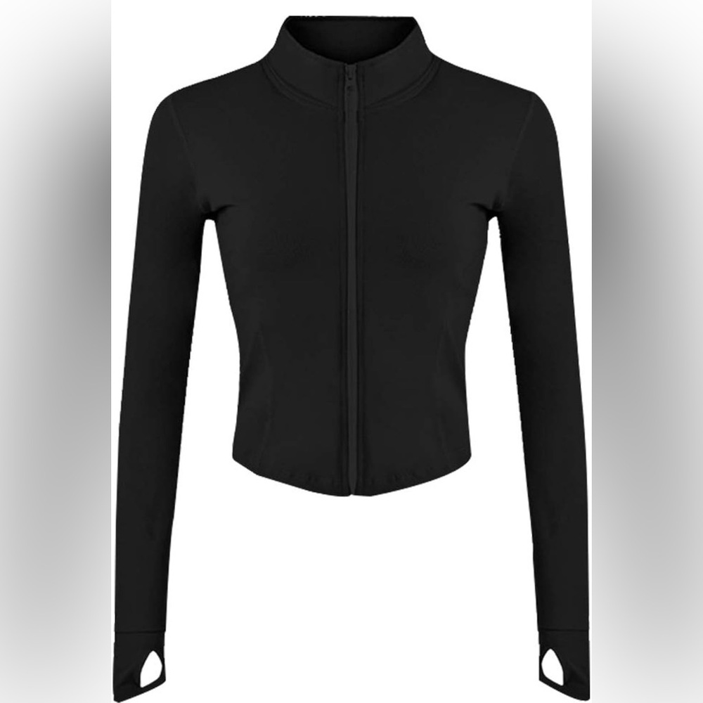 Gihuo Women's Athletic Full Zip Lightweight Workout Jacket with Thumb Holes -NWT